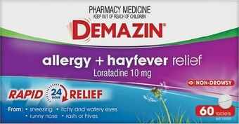 Soul Pattinson Chemist Demazin allergy + hayfever relief 60 tablets offer
