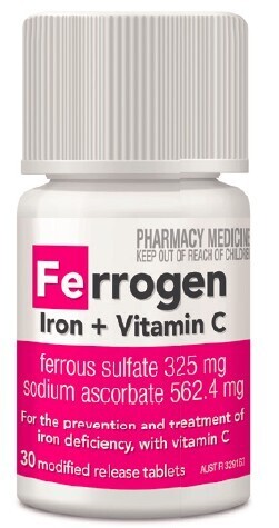 Ferrogen iron + vitamin c 30 tablets