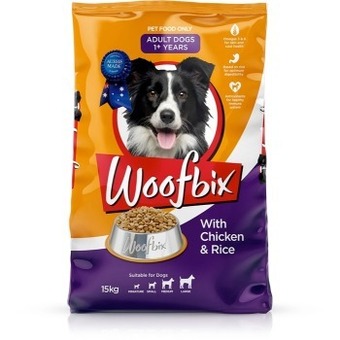 BIG W Woofbix chicken & rice dry dog food 15kg offer