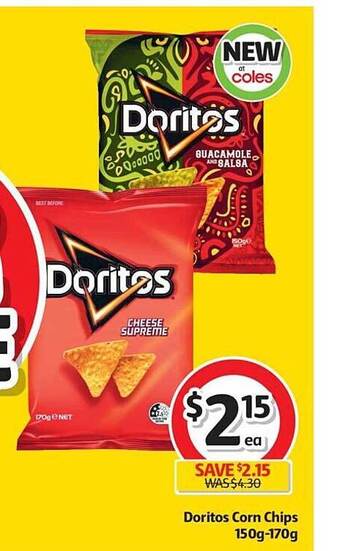 Coles Doritos corn chips offer