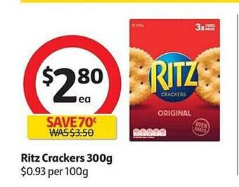 Coles Ritz crackers 300g offer