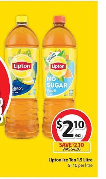 Coles Lipton ice tea 1.5 litre offer