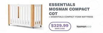 Essentials mosman compact cot tasman eco