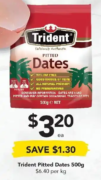 Drakes Trident Pitted Dates 500g offer
