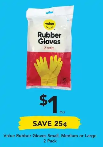 Drakes Value Rubber Gloves Small, Medium or Large 2 Pack offer