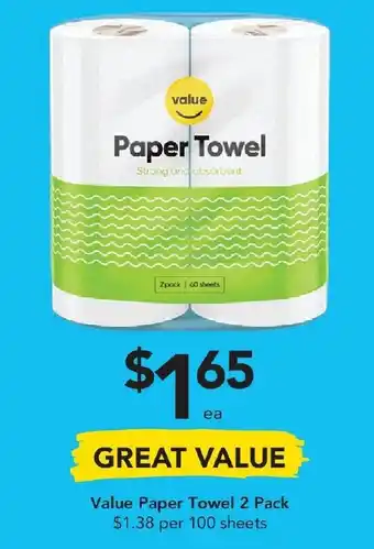 Drakes Value Paper Towel 2 Pack offer