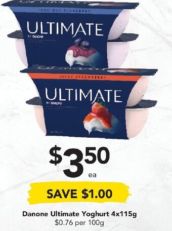 Drakes Danone Ultimate Yoghurt 4x115g offer