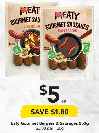 Drakes Eaty Gourmet Burgers & Sausages 250g offer