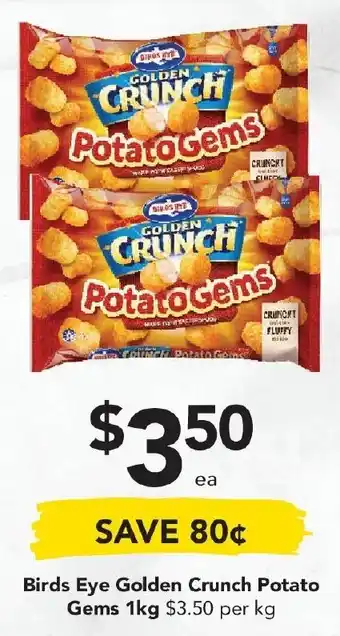 Drakes Birds Eye Golden Crunch Potato Gems 1kg offer