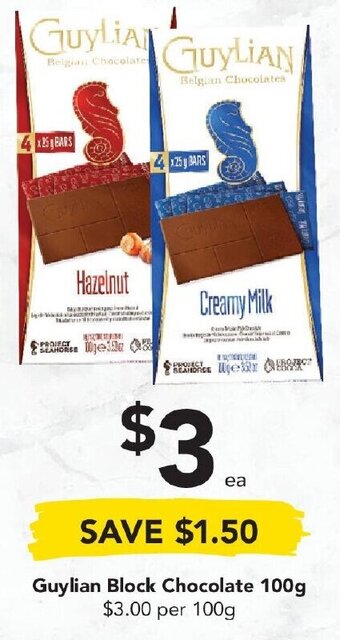 Guylian Block Chocolate 100g