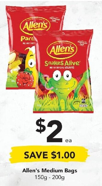 Drakes Allen's medium Bags 150g-200g offer