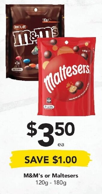 Drakes M&M's or Maltesers 120g-180g offer