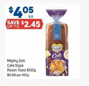 Foodland Mighty soft cafe style raisin toast offer