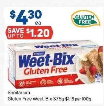 Foodland Sanitarium gluten free weet-bix 375 g offer