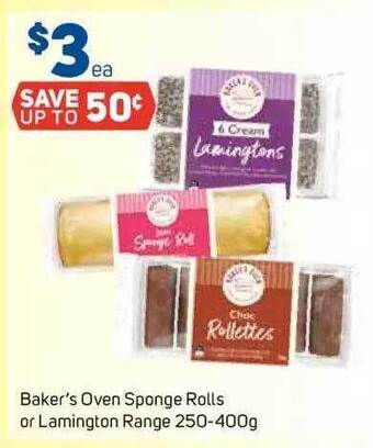 Foodland Baker's oven sponge rolls or lamington range offer