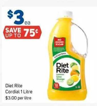Foodland Diet rite cordial offer