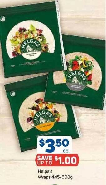 Foodland Helga's wraps offer