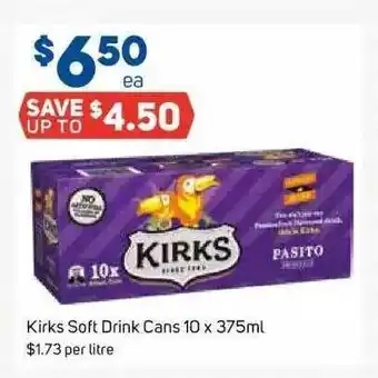 Foodland Kirks soft drink cans offer