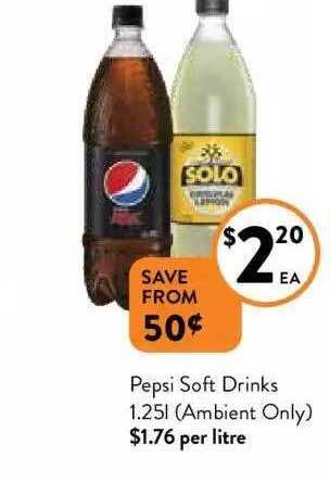 Foodworks Pepsi soft drinks offer