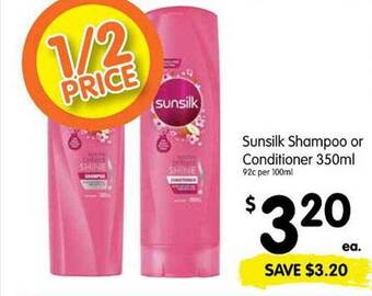 Spar Sunsilk shampoo or conditioner 350ml offer