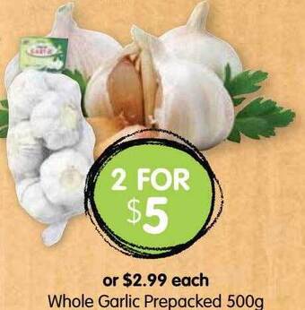 Spudshed Whole garlic prepacked offer