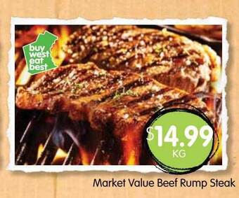 Spudshed Market value beef rump steak offer
