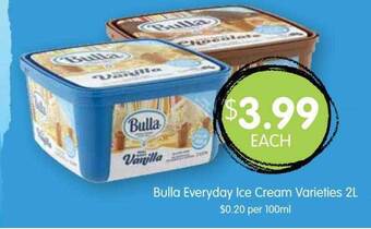 Spudshed Bulla everyday ice cream varieties offer