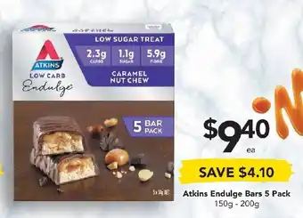 Drakes Atkins Endulge Bar 5 Pack 150g-200g offer