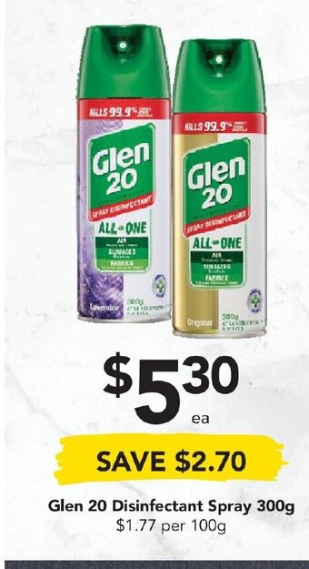 Drakes Glen 20 Disinfectant Spray 300g offer