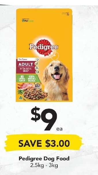 Drakes Pedigree Dog Food 2.5kg - 3kg offer