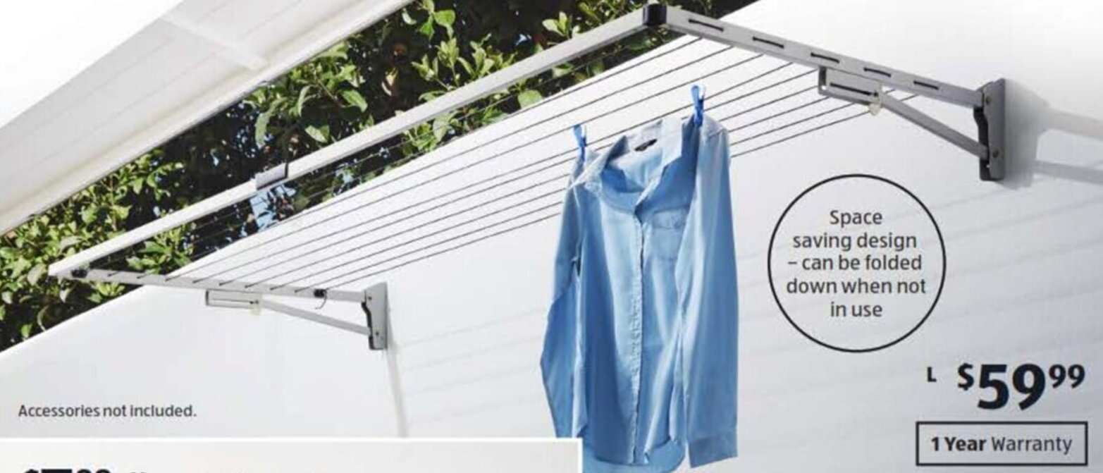 Fold Down Clothesline 2.2mx1.2m offer at ALDI