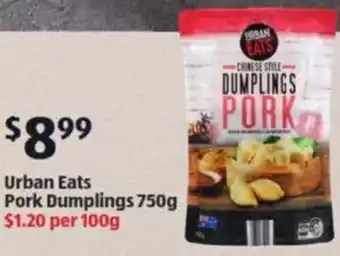 ALDI Urban Eats Pork Dumplings 750g offer