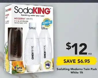 Drakes SodaKing Moderna Twin Pack White 1lt offer