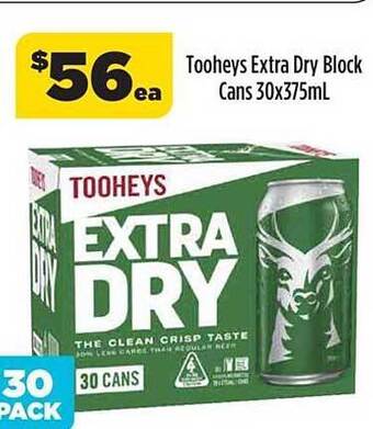 Liquorland Tooheys extra dry block cans 30x375ml offer