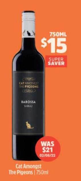 BWS Cat amongst the pigeons 750ml offer
