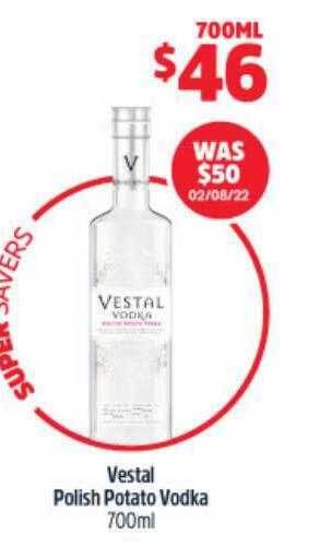 BWS Vestal polish potato vodka 700ml offer