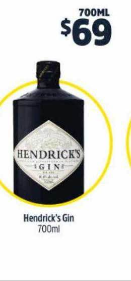 BWS Hendrick's gin 700ml offer