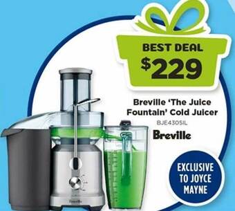 Joyce Mayne Breville the juice fountain cold juicer offer