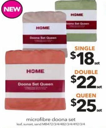 Cheap as Chips Microfibre Doona Set Double offer