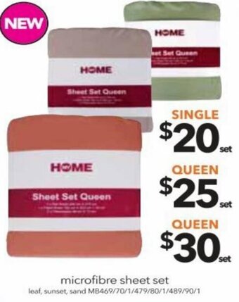 Cheap as Chips Microfibre Sheet Set Single offer