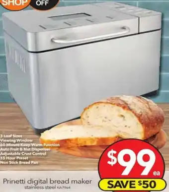 Cheap as Chips Prinetti Digital Bread Maker offer