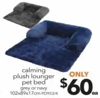 Cheap as Chips Calming Plush Lounger Pet Bed 102x89x17cm offer