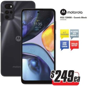 The Good Guys Motorola G22 128GB - Cosmic Black offer