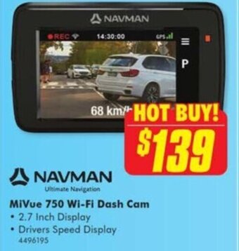 The Good Guys MiVue 750 Wi-Fi Dash Cam offer