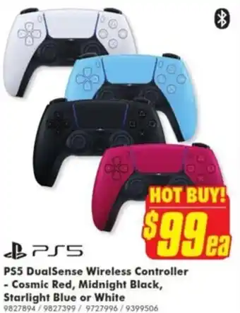 The Good Guys PS5 DuallSense Wireless Controller - Cosmic Red, Midnight Black, Starlight Blue Or White offer