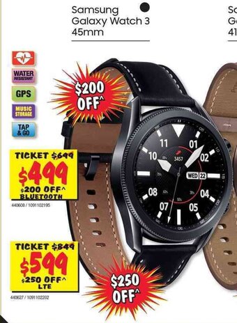 JB Hi-Fi Samsung Galaxy Watch 3 45mm (Bluetooth) offer