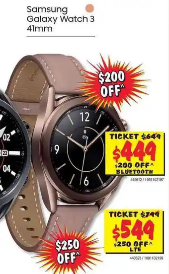 JB Hi-Fi Samsung Galaxy Watch 3 41mm (Bluetooth) offer