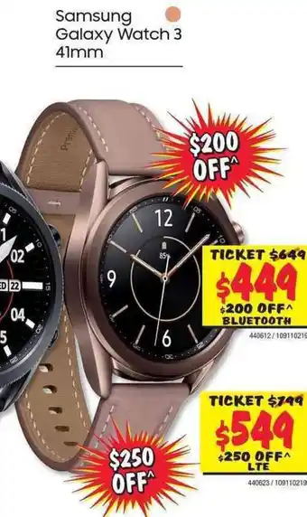 JB Hi-Fi Samsung Galaxy Watch 3 41mm (LTE) offer
