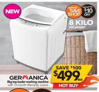 Cheap as Chips Germanica 8 kg top loader washing machine offer