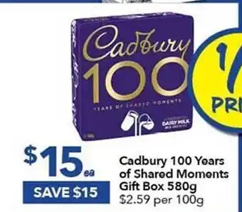 Ritchies Cadbury 100 years or shared moments gift box 580 g offer